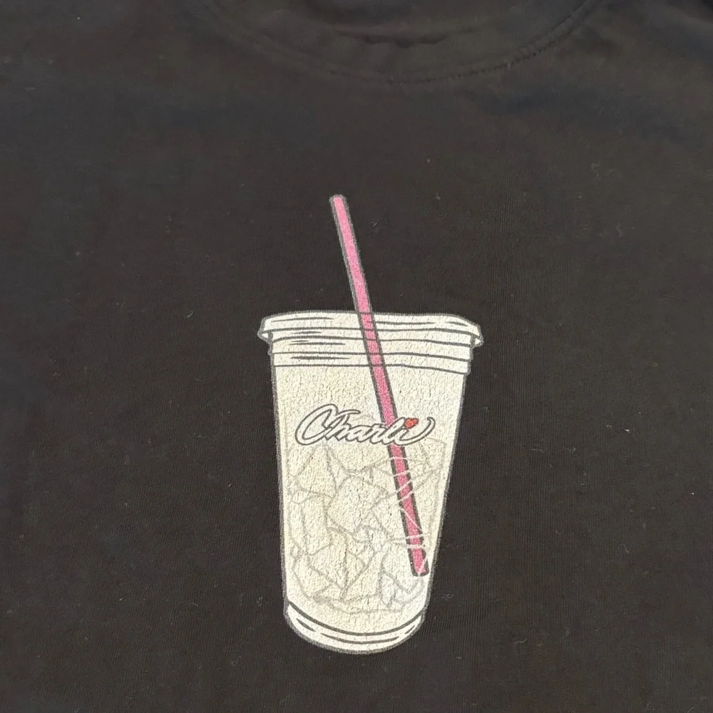 Charli D’amelio Black T-Shirt with Drink Graphic